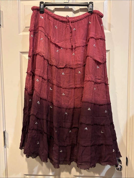 Angie Dresses & Skirts - Angie Ombre Tiered Maxi Skirt in Wine and Plum